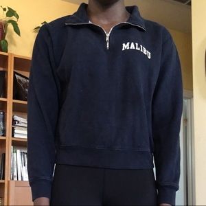 Brandy Melville Malibu Quarter Zip Sweatshirt